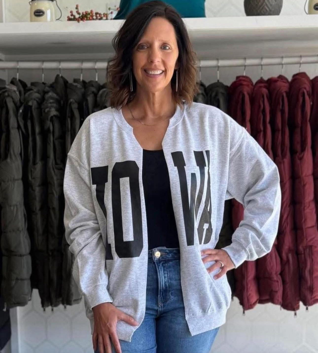 Iowa Cardigan Sweatshirt