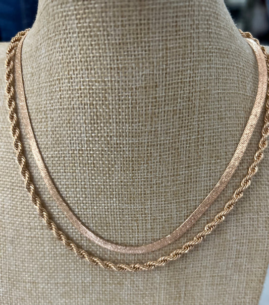 Double Strand Necklace in Gold