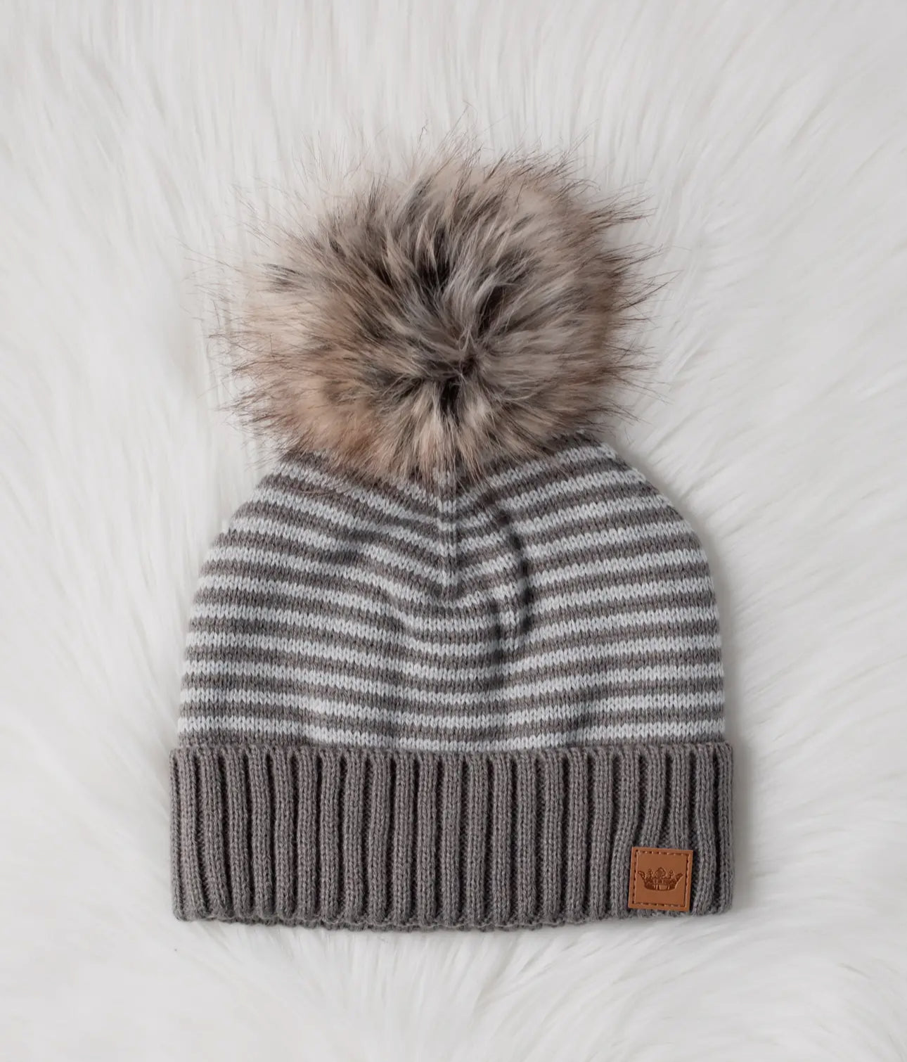 Taupe Stripe Hat