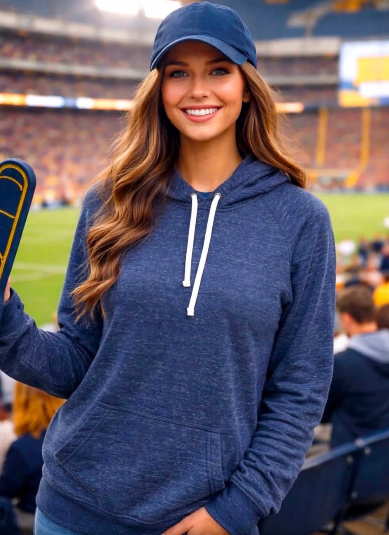 Navy Heathered Soft Hoodie