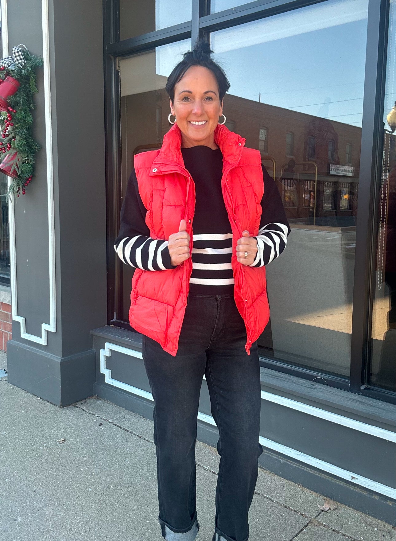 Final Sale Puffer Vest Tomato Red