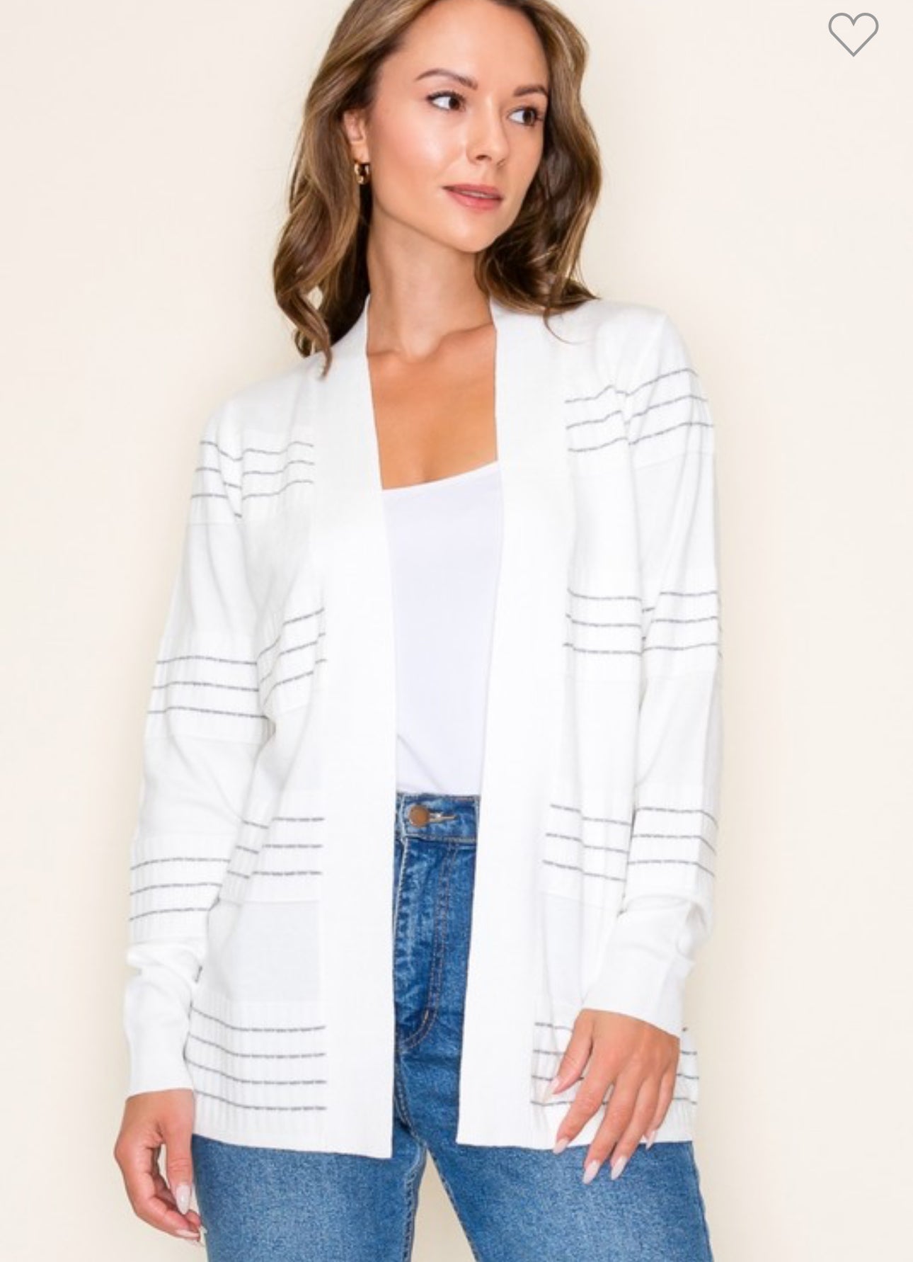Final Sale Ivory & Gray Cardigan