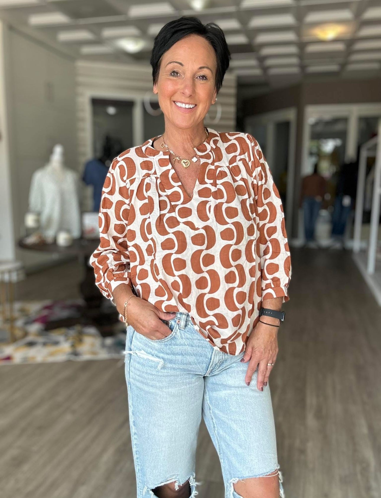 Notch Neck Blouse