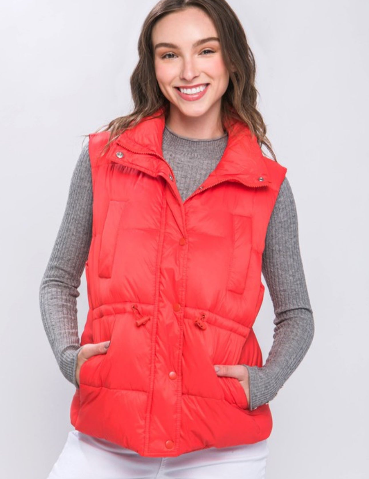 Final Sale Puffer Vest Tomato Red