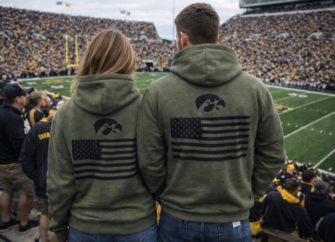 Military Green Iowa Double Sided Hoodie