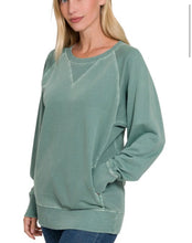 Load image into Gallery viewer, Hunter Green Pigment Dyed Sweatshirt
