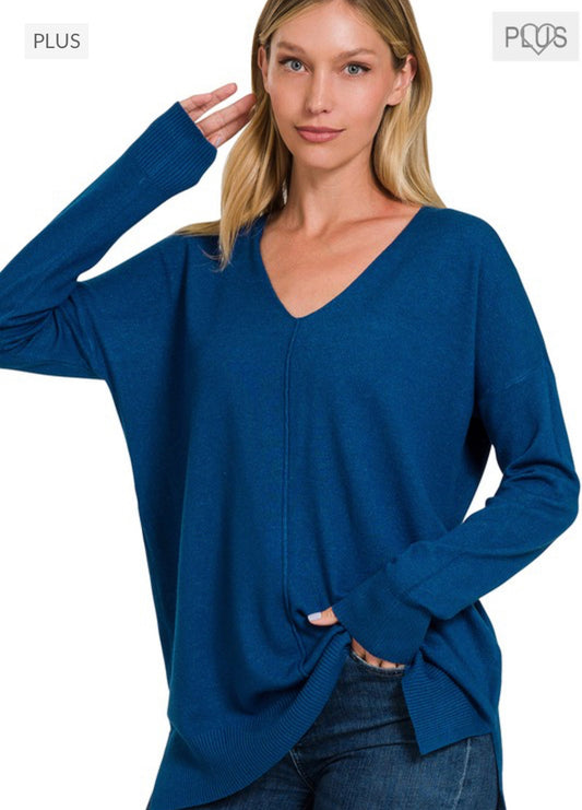 Light Navy Soft Sweater Plus Size