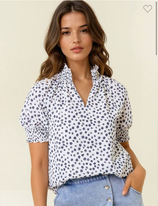 Navy and white top