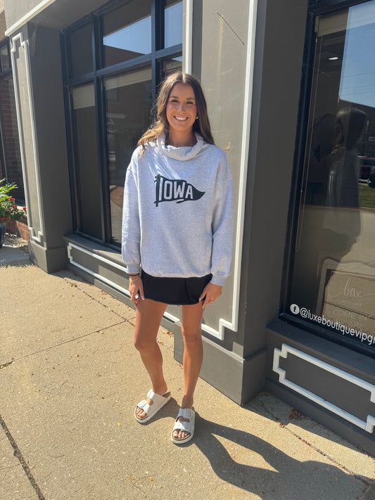 Iowa Banner Mock Sweatshirt