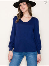 Load image into Gallery viewer, Navy Long Sleeve Top
