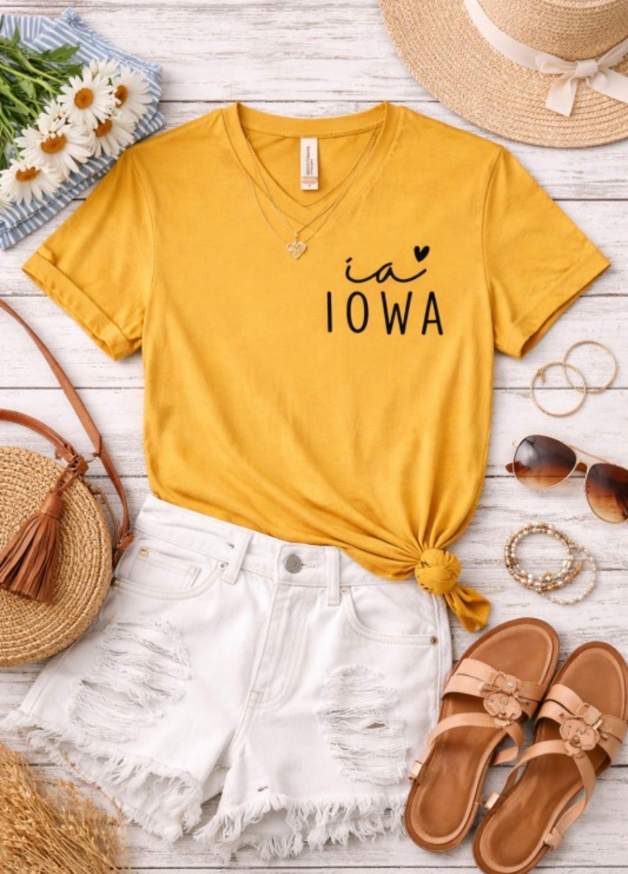 Iowa V neck tee