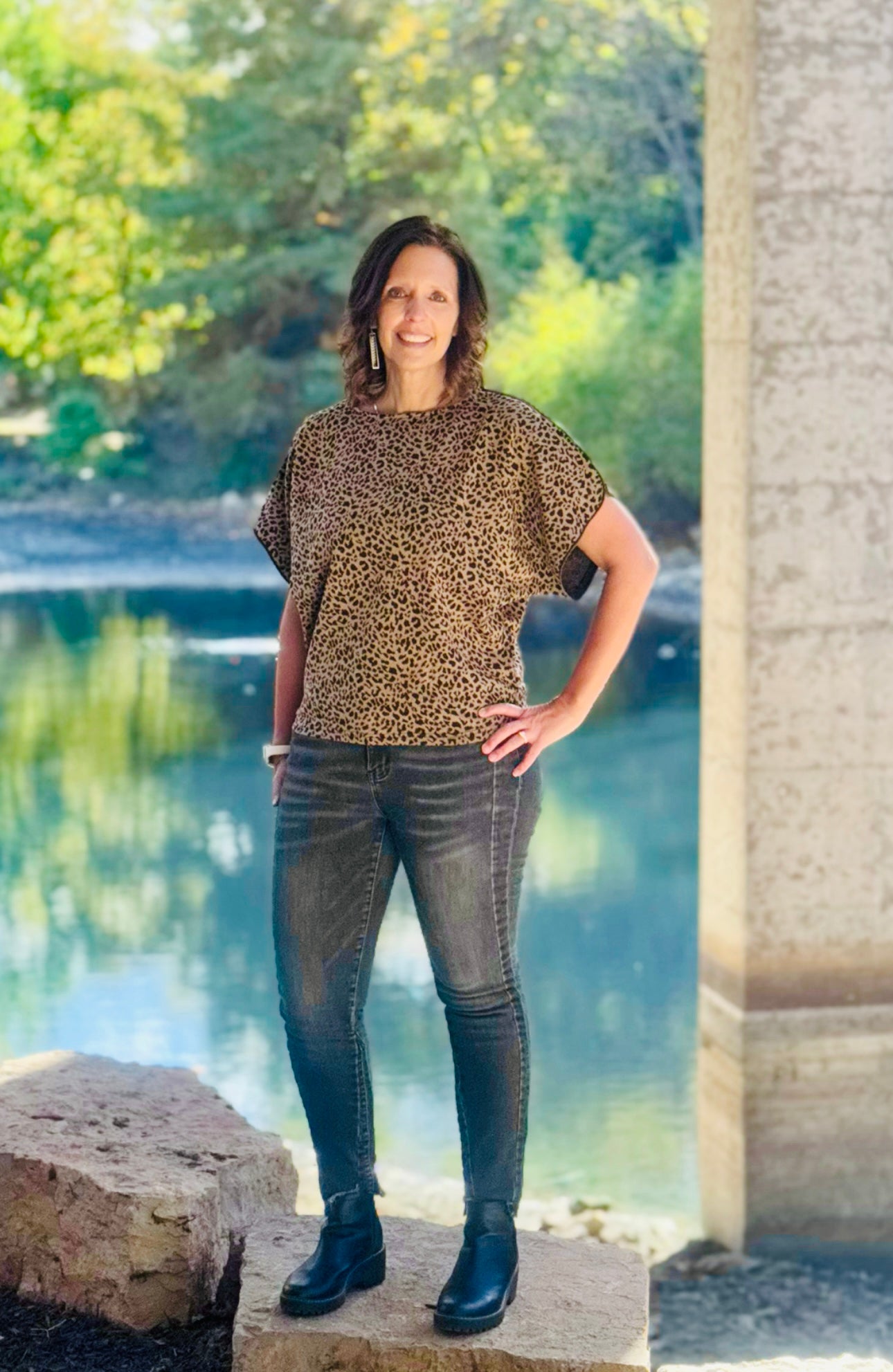 Leopard Shirt with zipper detail!