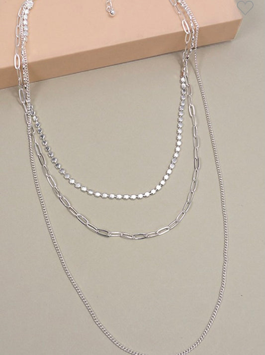 Silver 3 Strand Necklace