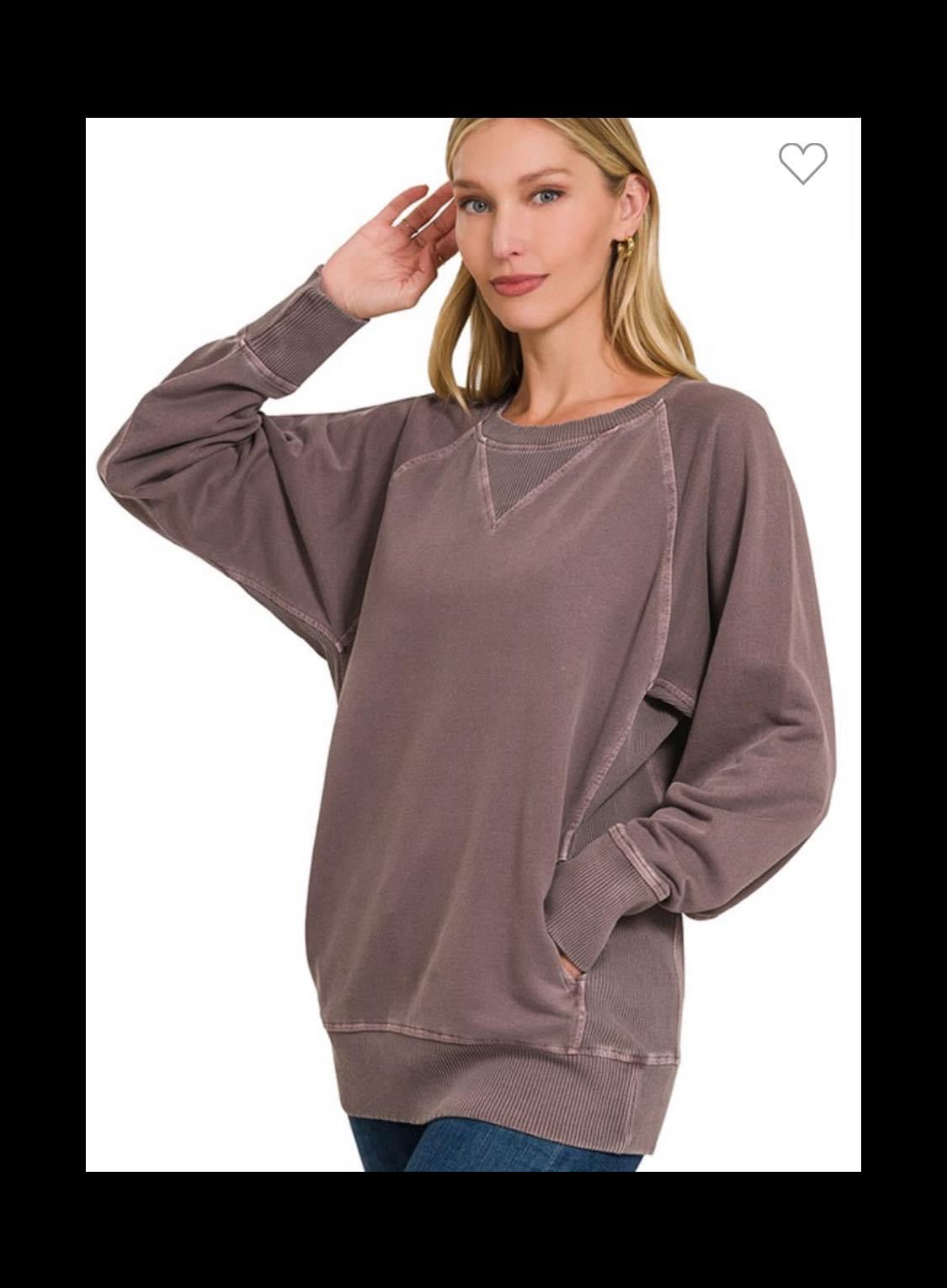 Pigment Dyed Sweatshirt in Plus Size