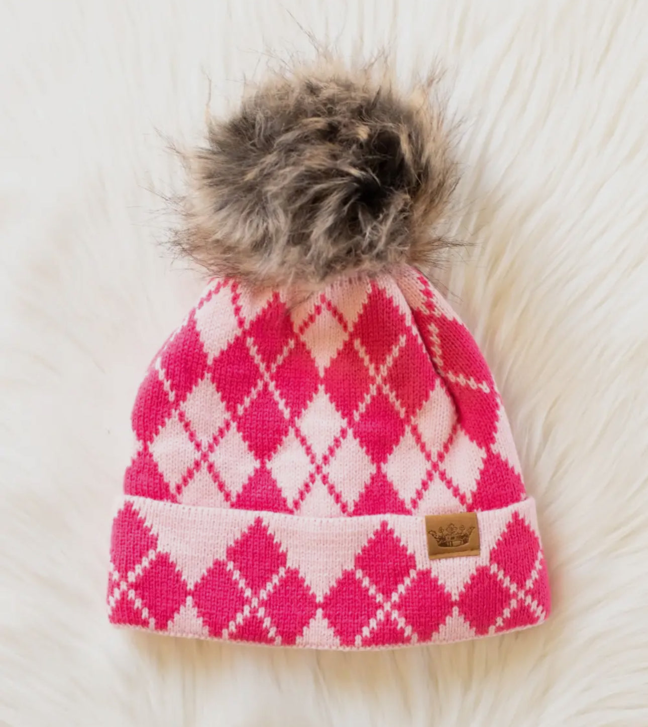 Pink Argyle Hat