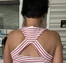 Load image into Gallery viewer, Red &amp; White Cut Out Tank

