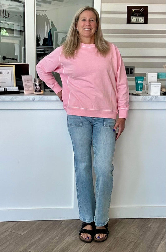 Pink Pigment Dyed Sweatshirt