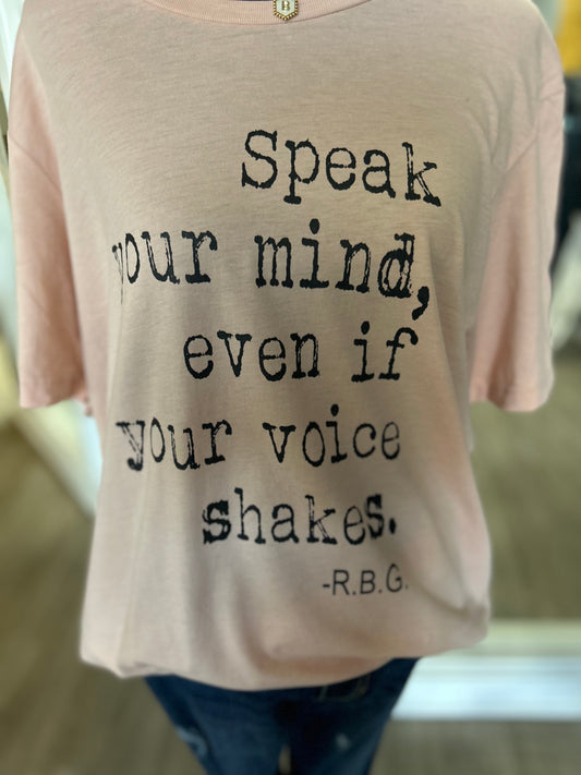 Speak your mind, even if your voice shakes.