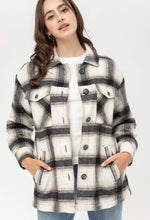 Load image into Gallery viewer, Black Plaid Fur Lined Shaket

