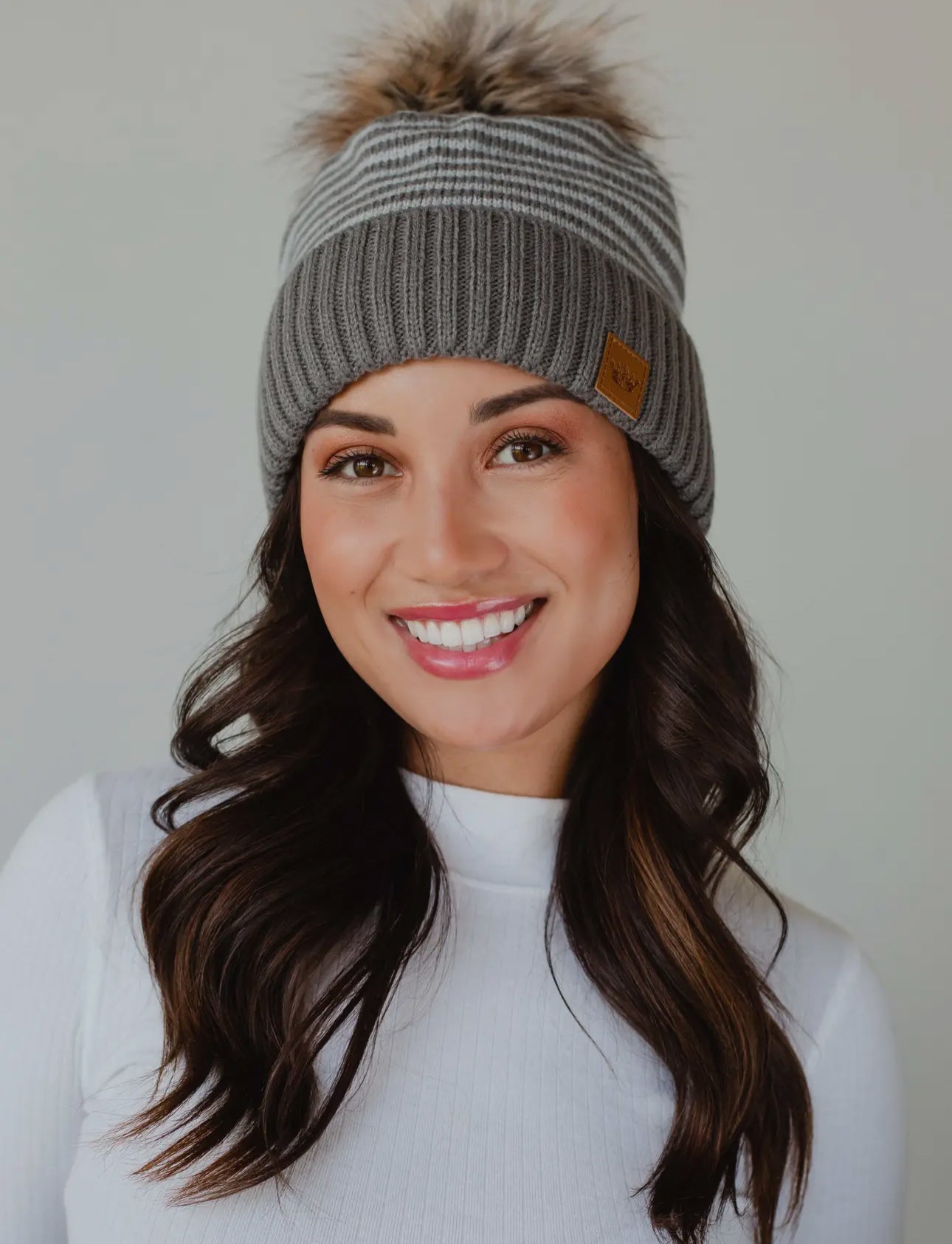 Taupe Stripe Hat