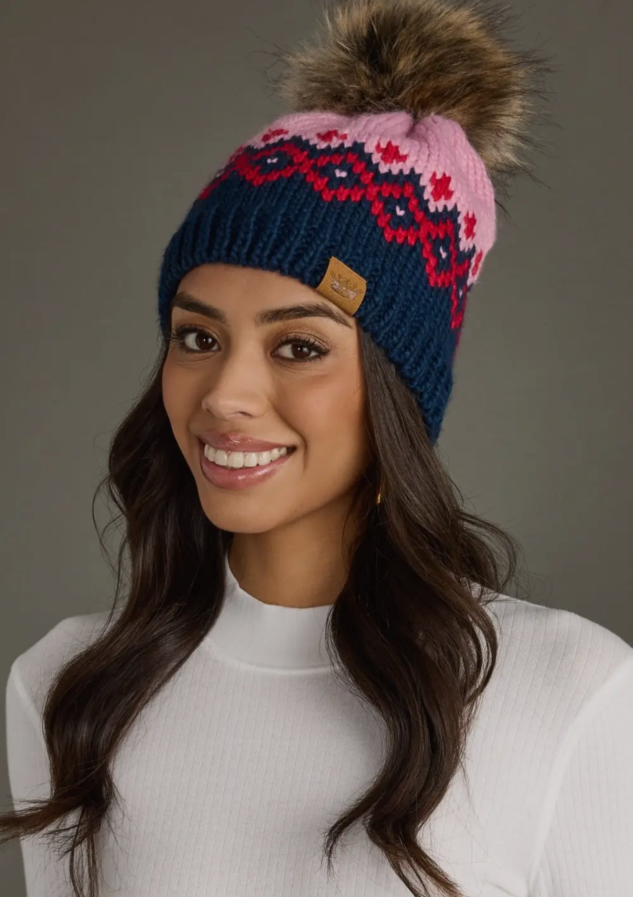 Navy & Pink Hat