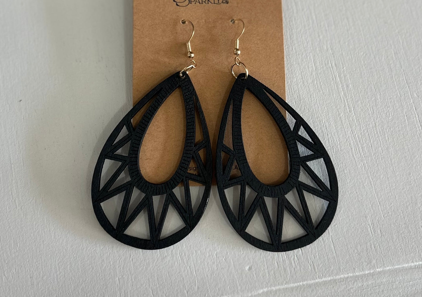 Black Wood Earrings