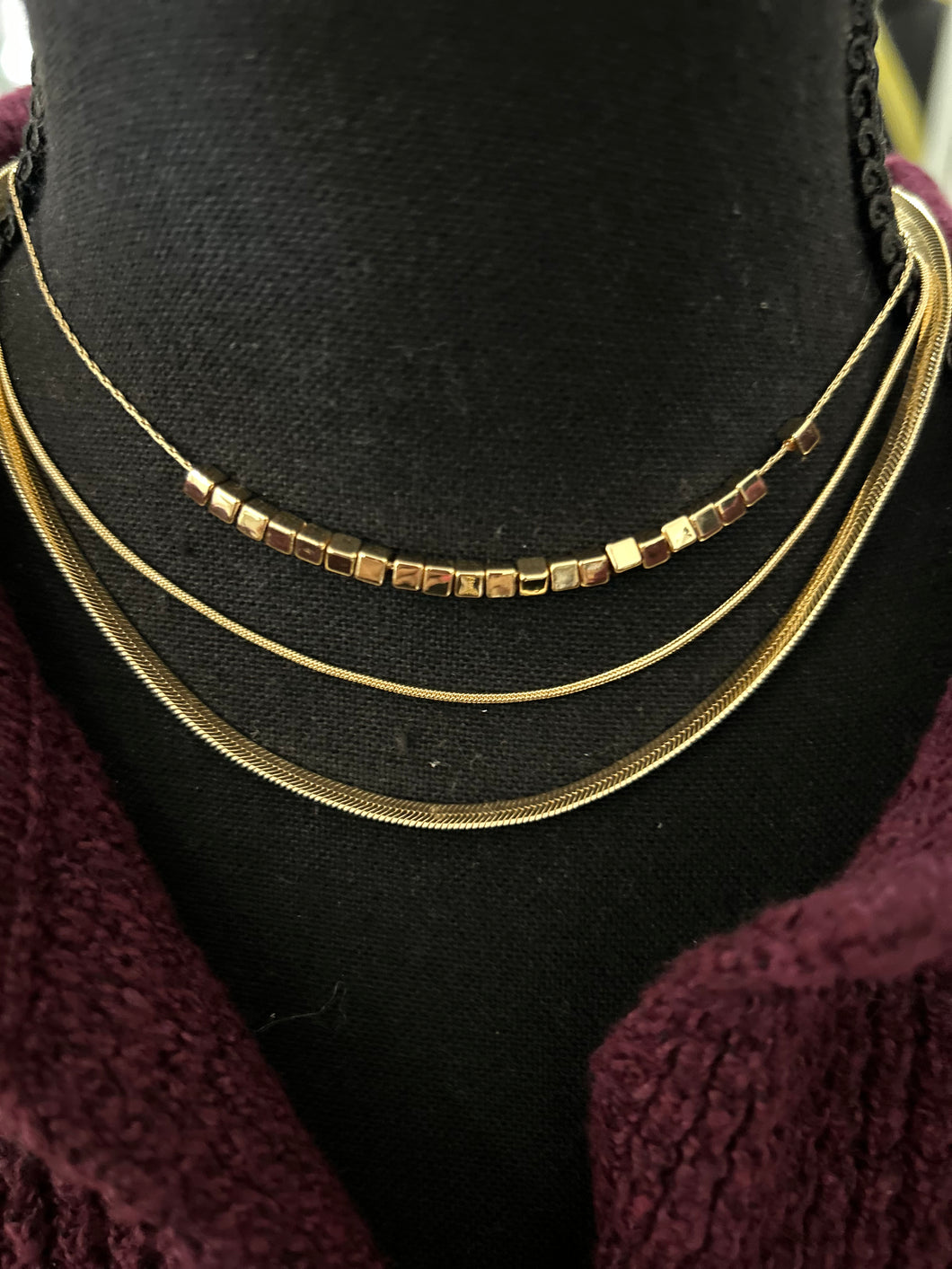 Multi Strand Gold Necklace