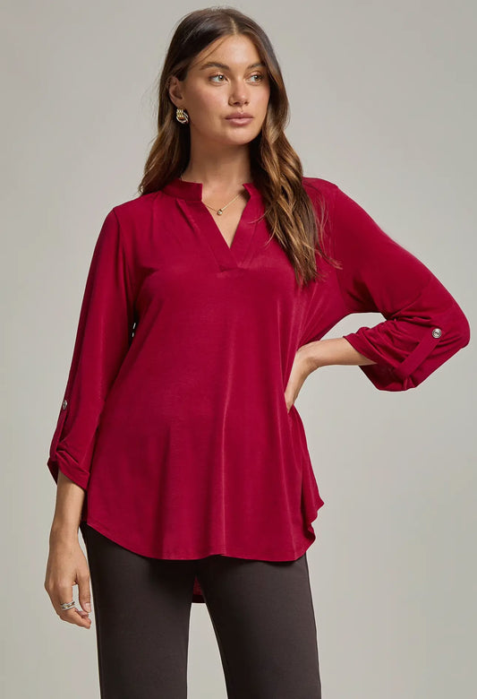 Red Wrinkle Resistant Blouse