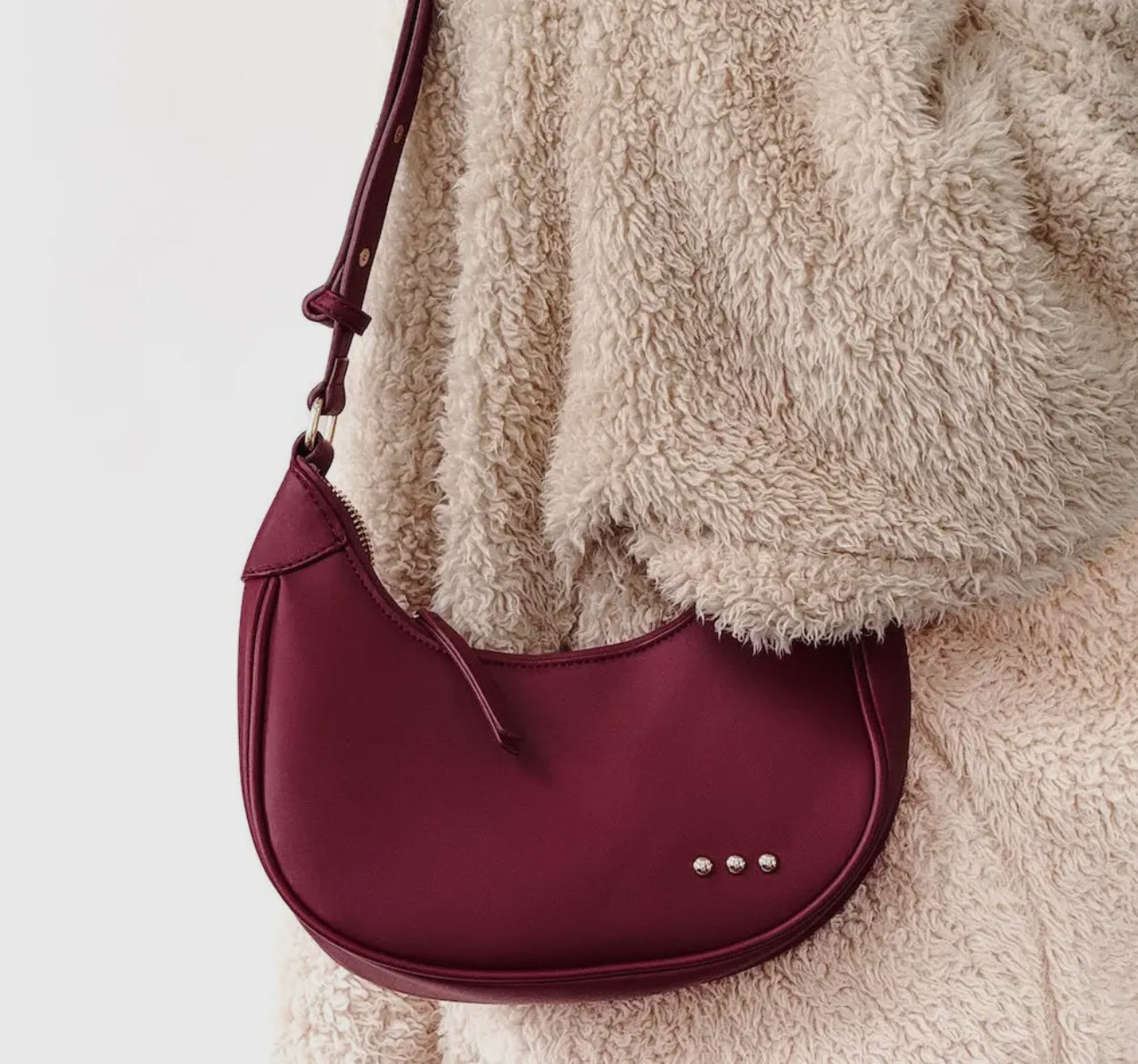 Burgundy Crescent Bag