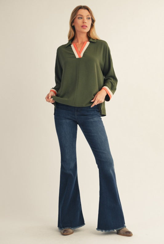 Olive V Neck