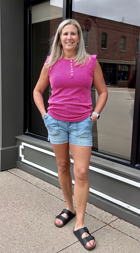 Pink Cap Sleeve