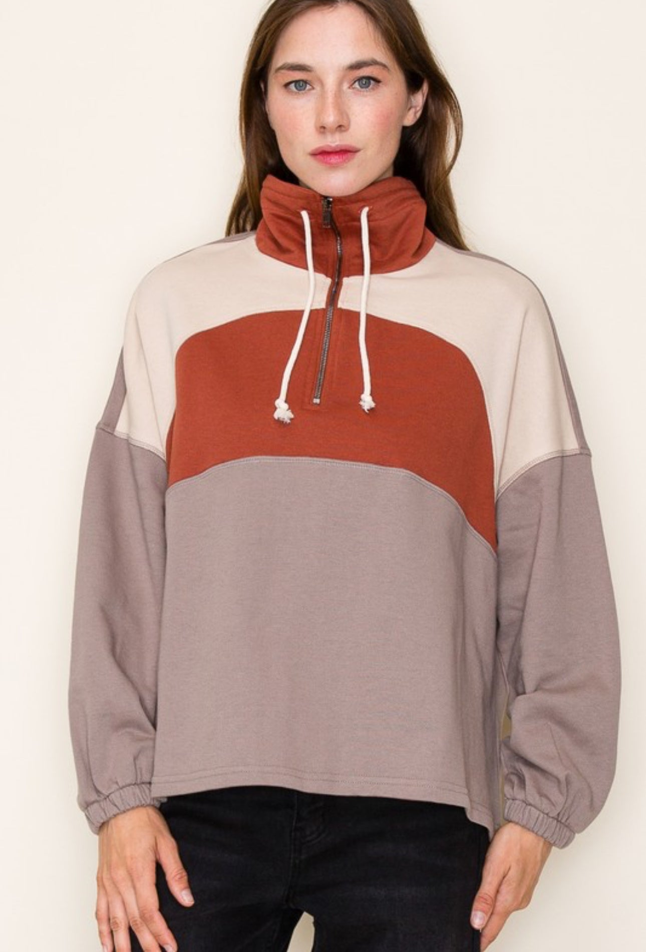 Colorblock Terry Pullover