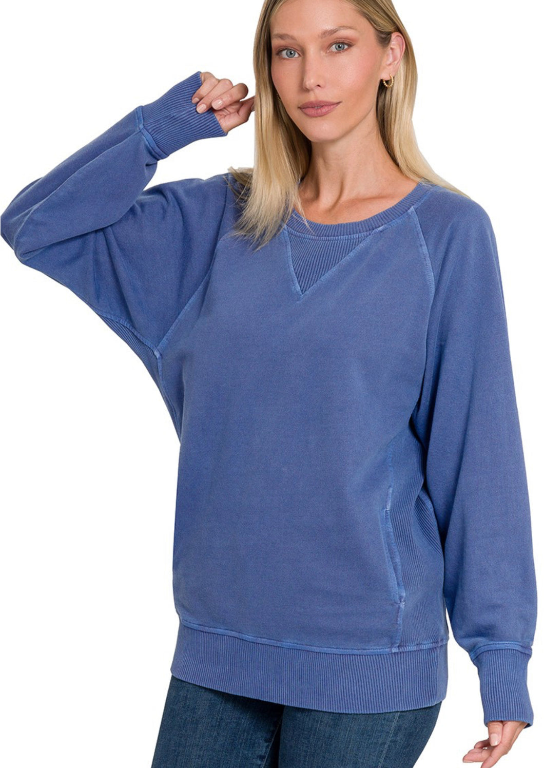 Pigment Dyed Sweatshirt with pockets