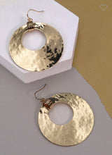 Load image into Gallery viewer, Luxury Hammered Disc Drop Earrings
