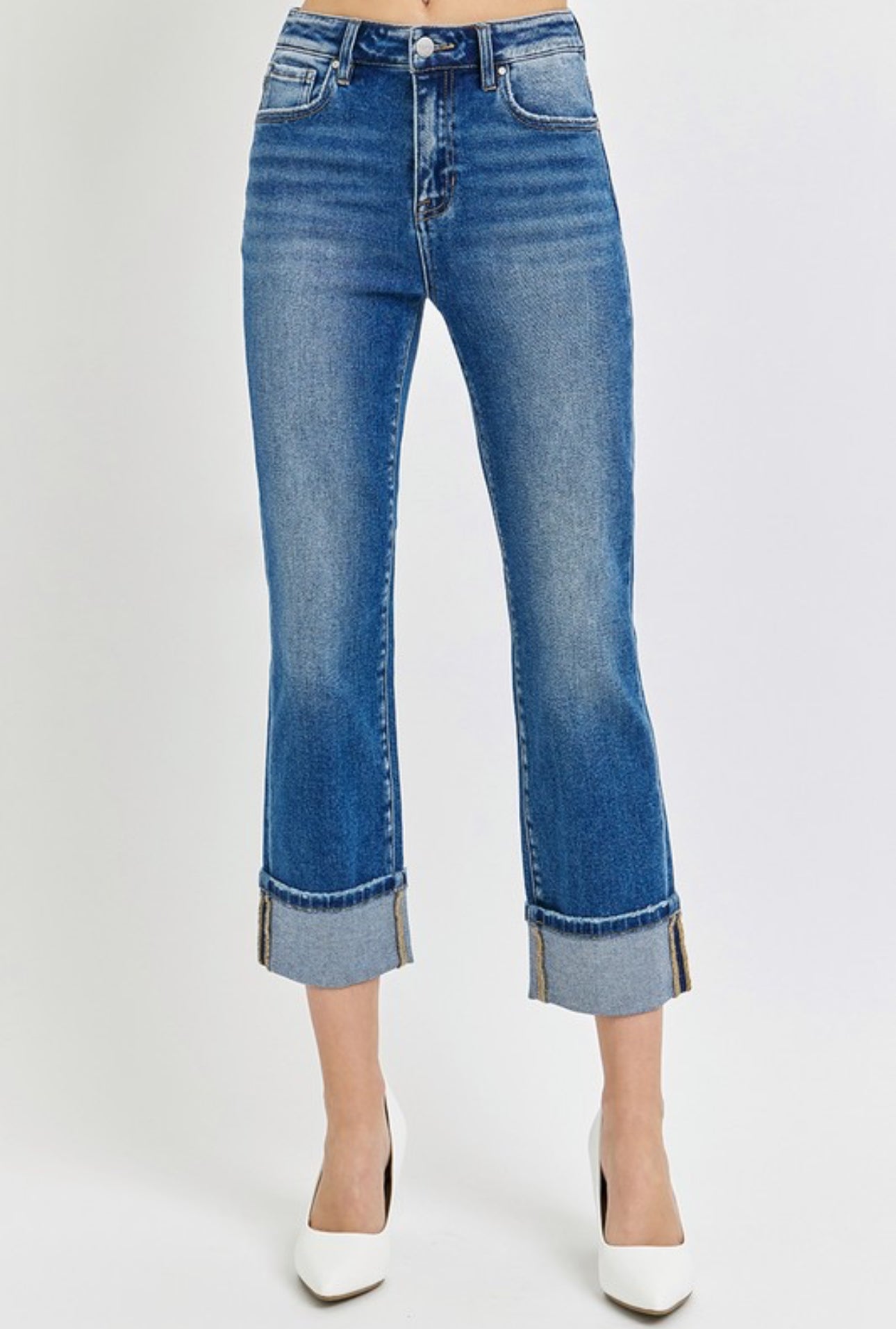 Risen Ankle Cuffed Denim