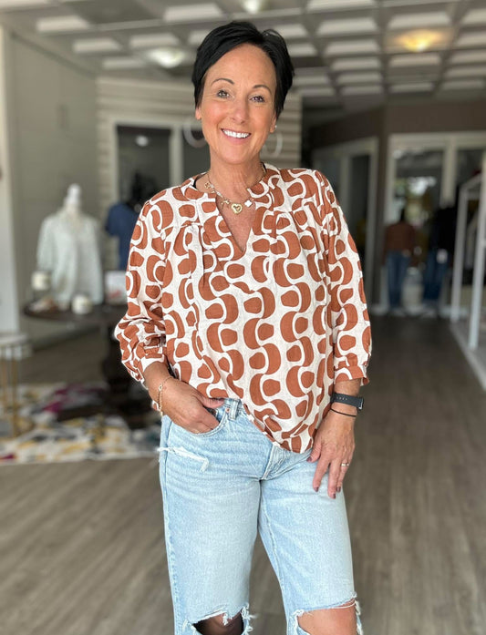 Notch Neck Blouse