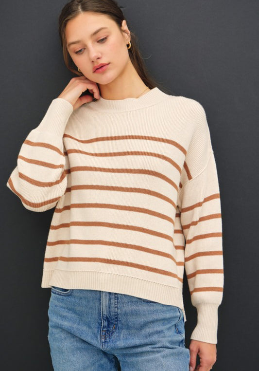 Relaxed Chunky Knit Striped Sweater