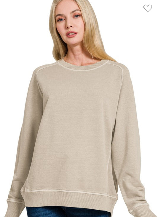 Mocha Pigment Dyed Sweatshirt