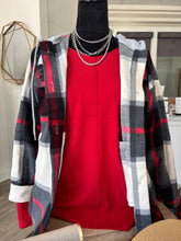 Load image into Gallery viewer, Red &amp; Black Plaid with Hood Shacket
