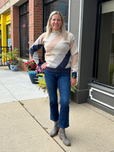 Load image into Gallery viewer, Beige Cream Blue Sweater
