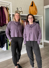 Load image into Gallery viewer, Purple Cropped Cowlneck
