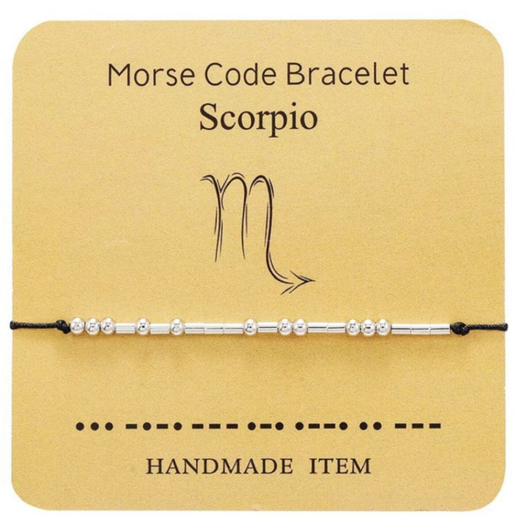 Scorpio Morse Code Bracelet