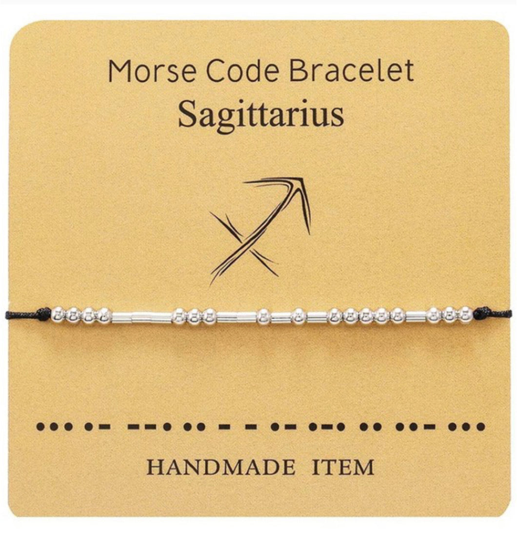 Sagittarius Morse Code Bracelet