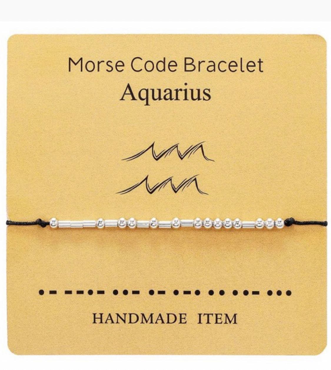 Aquarius Morse Code Bracelet