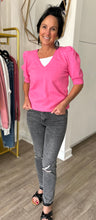 Load image into Gallery viewer, Pink Top with Puff Sleeve
