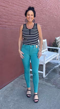 Load image into Gallery viewer, Sea Green Hyperstretch Skinny Jeans
