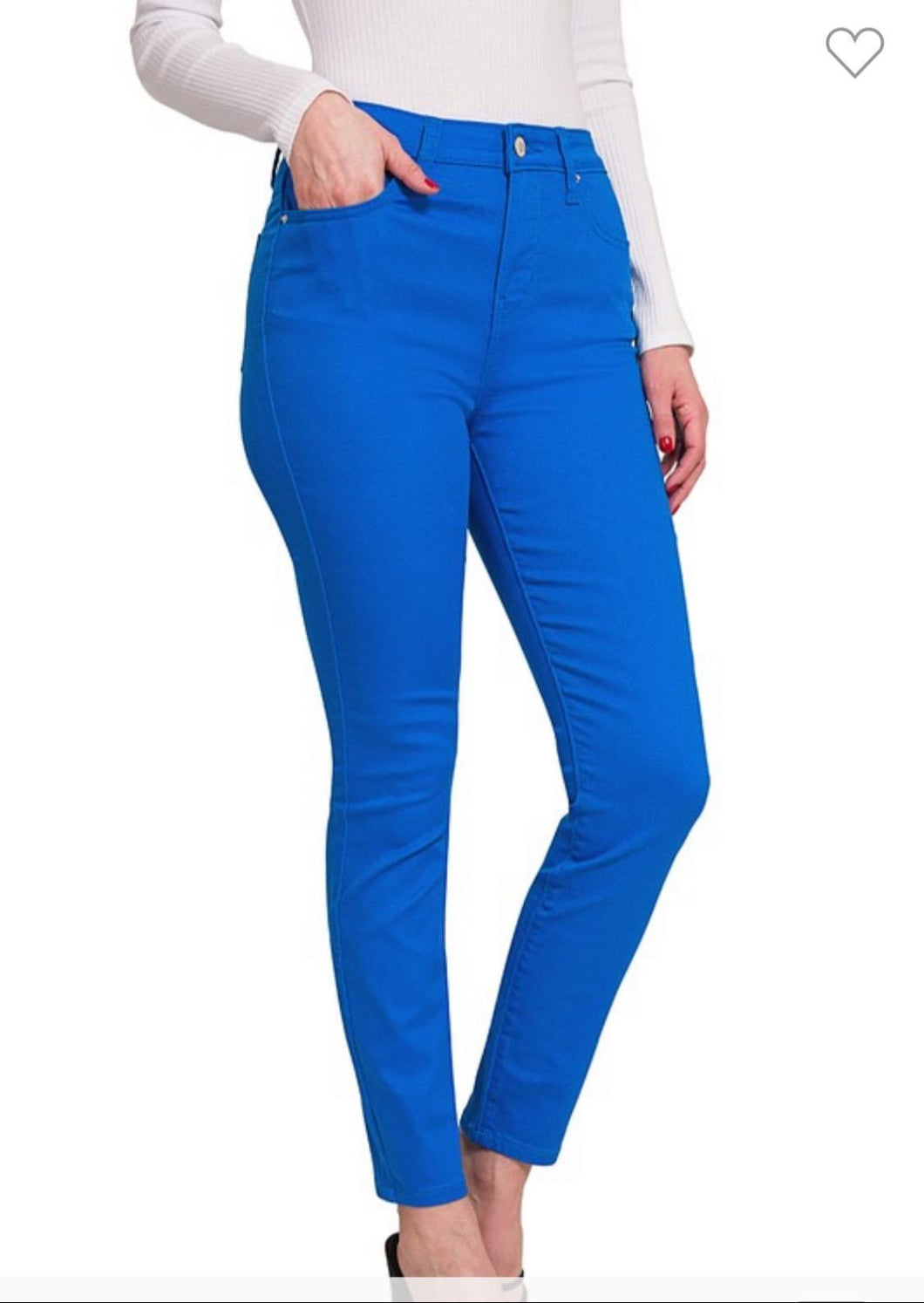 Zenana Ocean Blue Colored Jeans