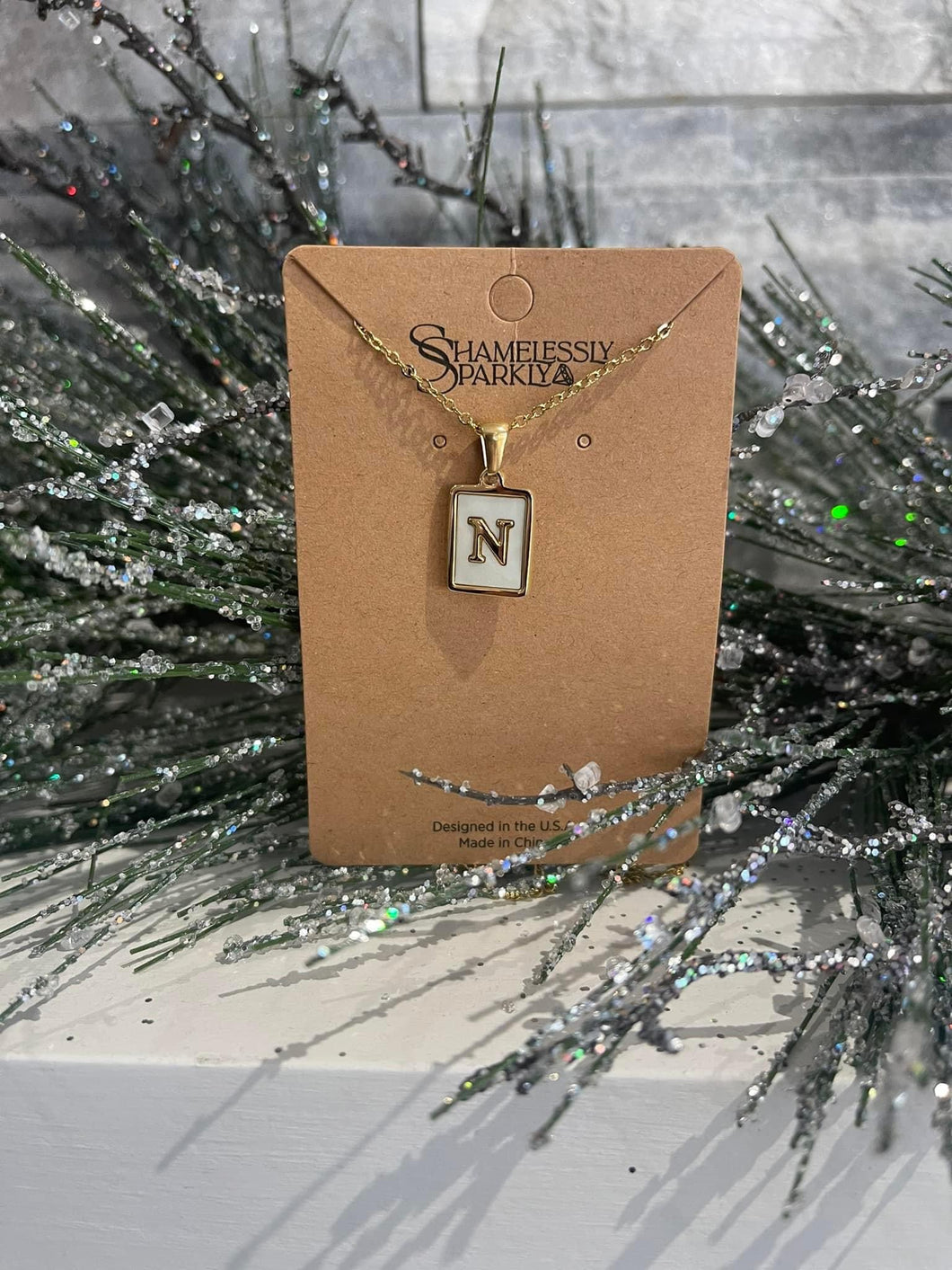 Initial N Necklace