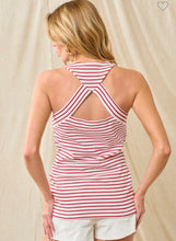 Load image into Gallery viewer, Red &amp; White Cut Out Tank
