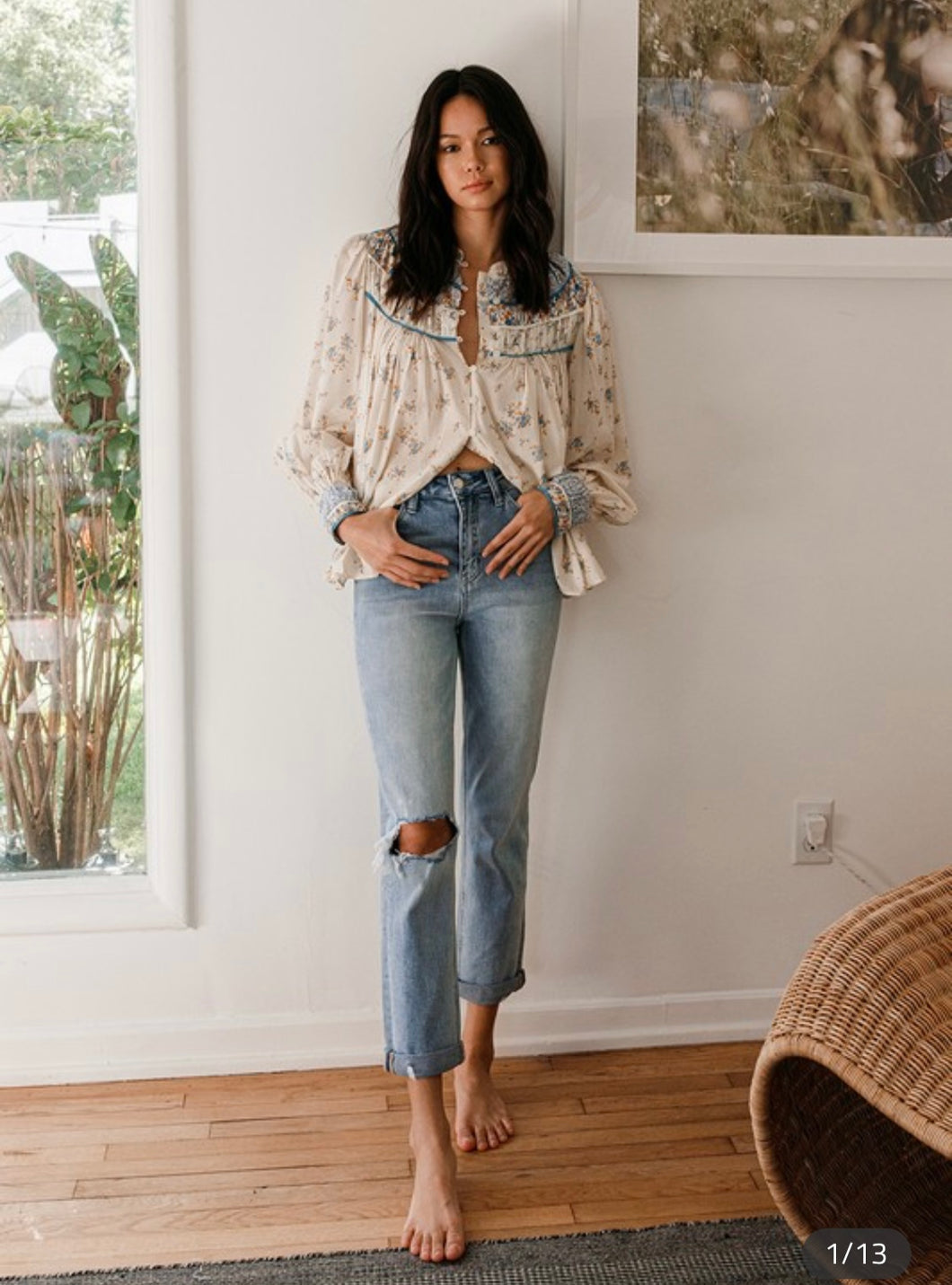 Vervet Super High Rise Stretch Roll Up Straight Leg Jeans
